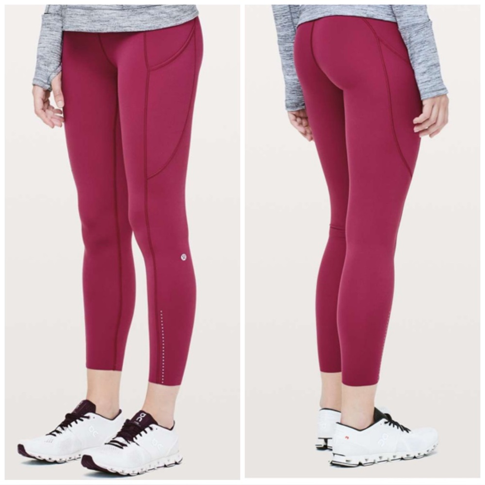 Lululemon Fast & Free 7/8 Tight II *Nulux 25" Color: Star Ruby Size: 6